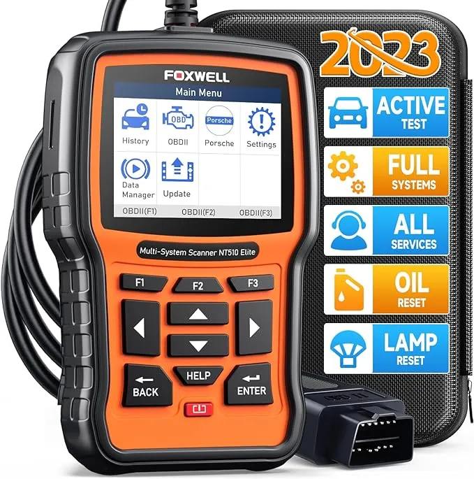 FOXWELL NT510 Elite Scan Tool fit for Ford Lincoln Mercury OBD2 Scanner, Full System Bi-Directional Diagnostic, All Reset ABS SRS SAS Engine TPMS Battery Register DPF Regen Code Reader, WiFi Update