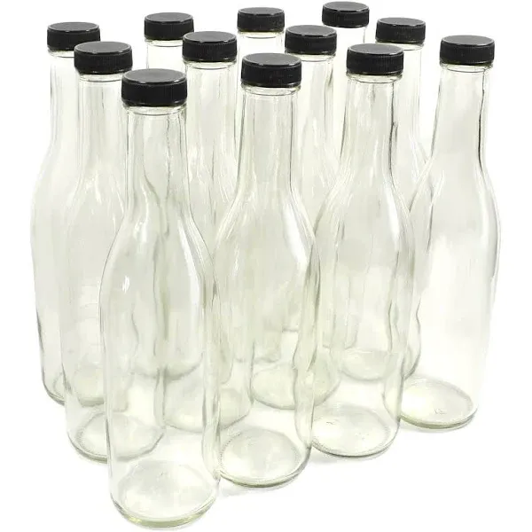 nicebottles Clear Glass Woozy Bottles 12 oz - Case of 12