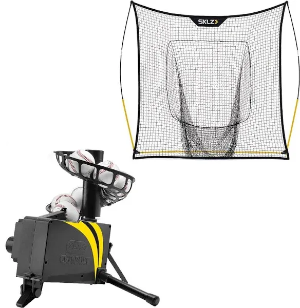 SKLZ Catapult Soft Toss Pitching Machine and Quickster Vault Net Bundle - Improve Your Batting and Fielding Skills with This Comprehensive Training Kit