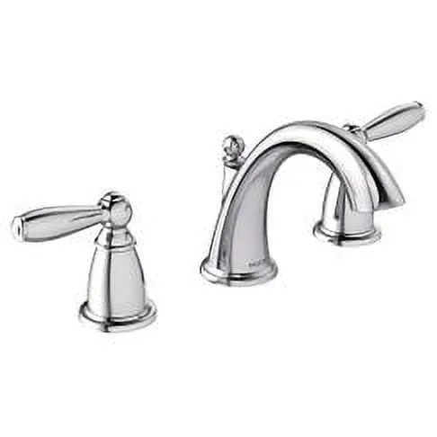 Moen Brandtford Brushed Nickel Two-Handle High Arc Widespread Bathroom Sink Faucet for 3-Hole Setups with Valve Included, TV6620BN