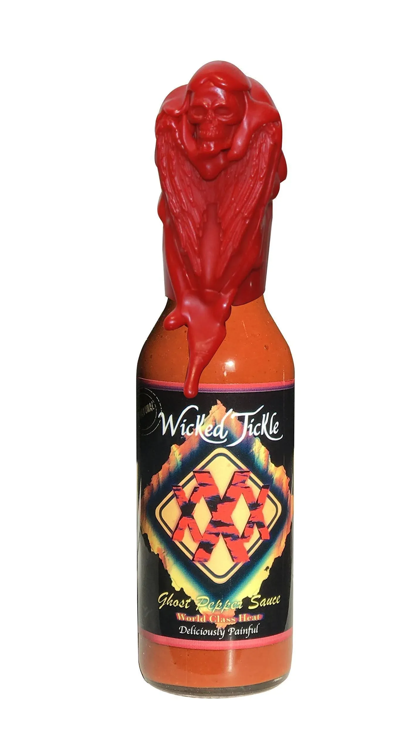 Wicked Tickle XXX Ghost Pepper Hot Sauce Gift World&#039;s Hottest Chipotle Wax Wings