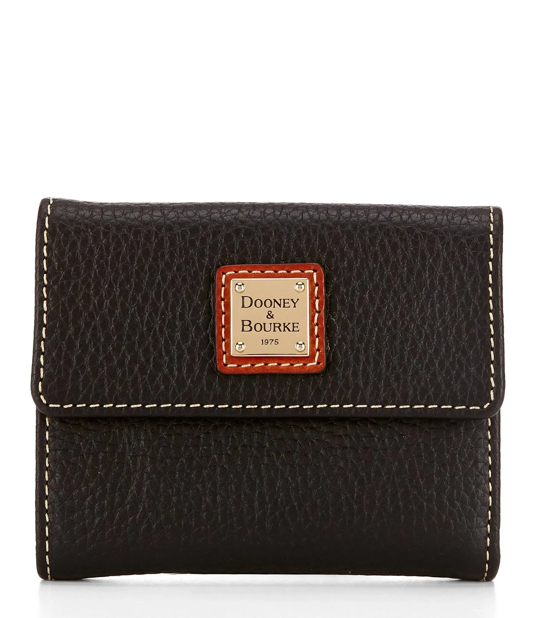 Dooney & Bourke Pebble Grain Small Flap Credit Card Wallet - Black