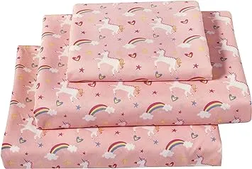 softan Bed Sheet Set for Kids Girls, Full Size Kids Sheets Microfiber Kids