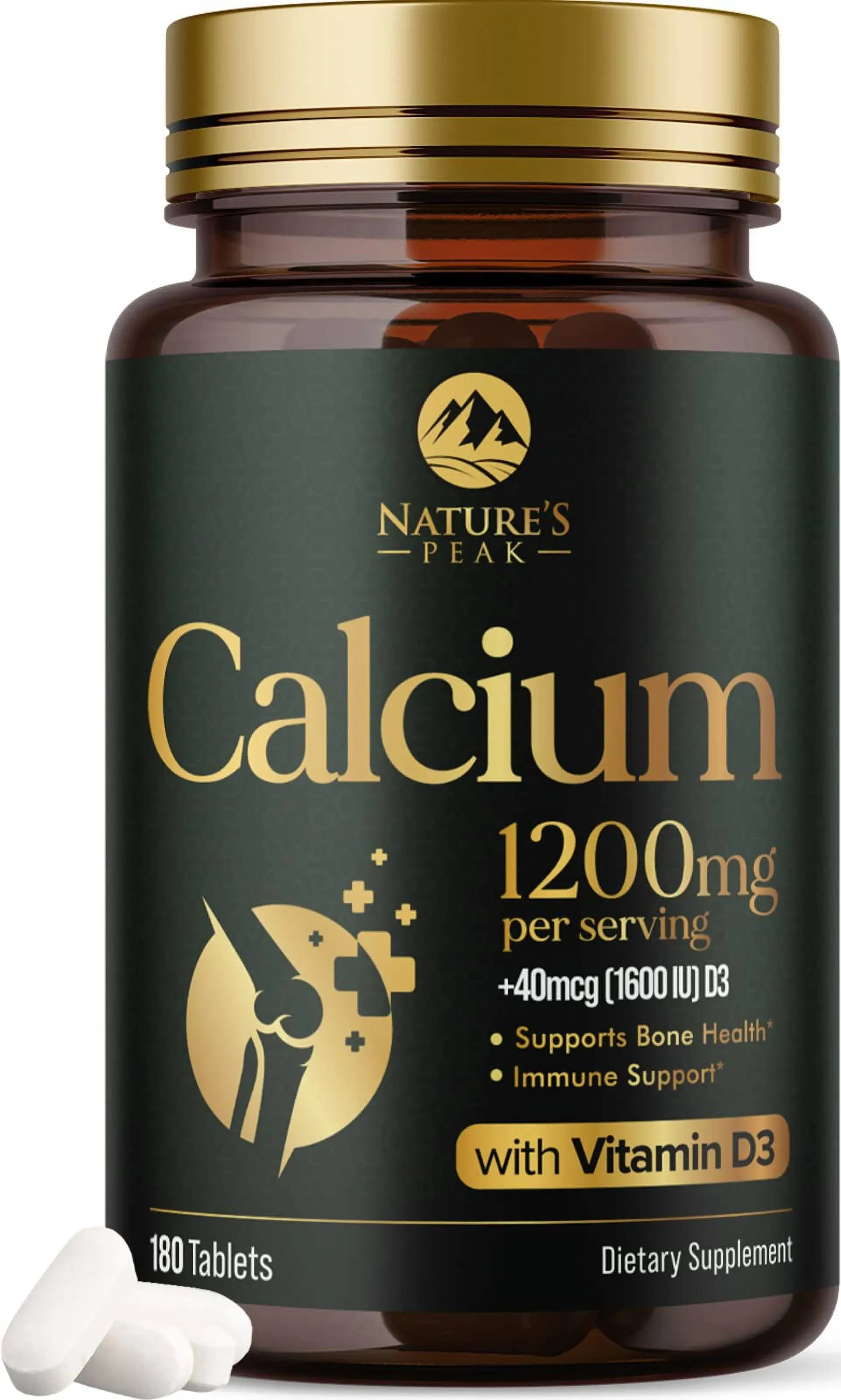 Max Absorption Calcium 1200mg with Vitamin D3 1600 IU, Calcium Carbonate Immune ...