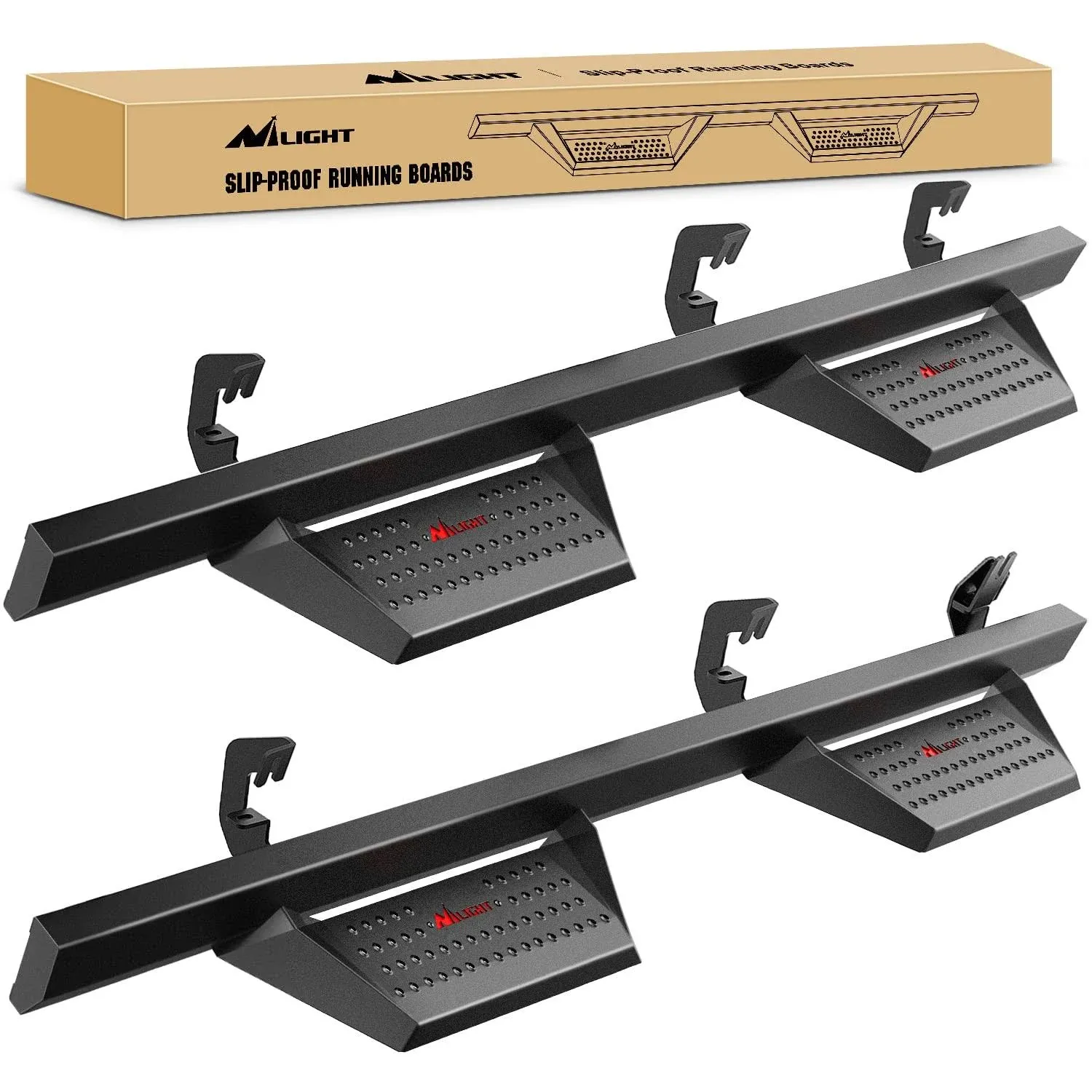 4-Inch Drop Side Step Bars; Black (07-19 Sierra 2500 HD Crew Cab)