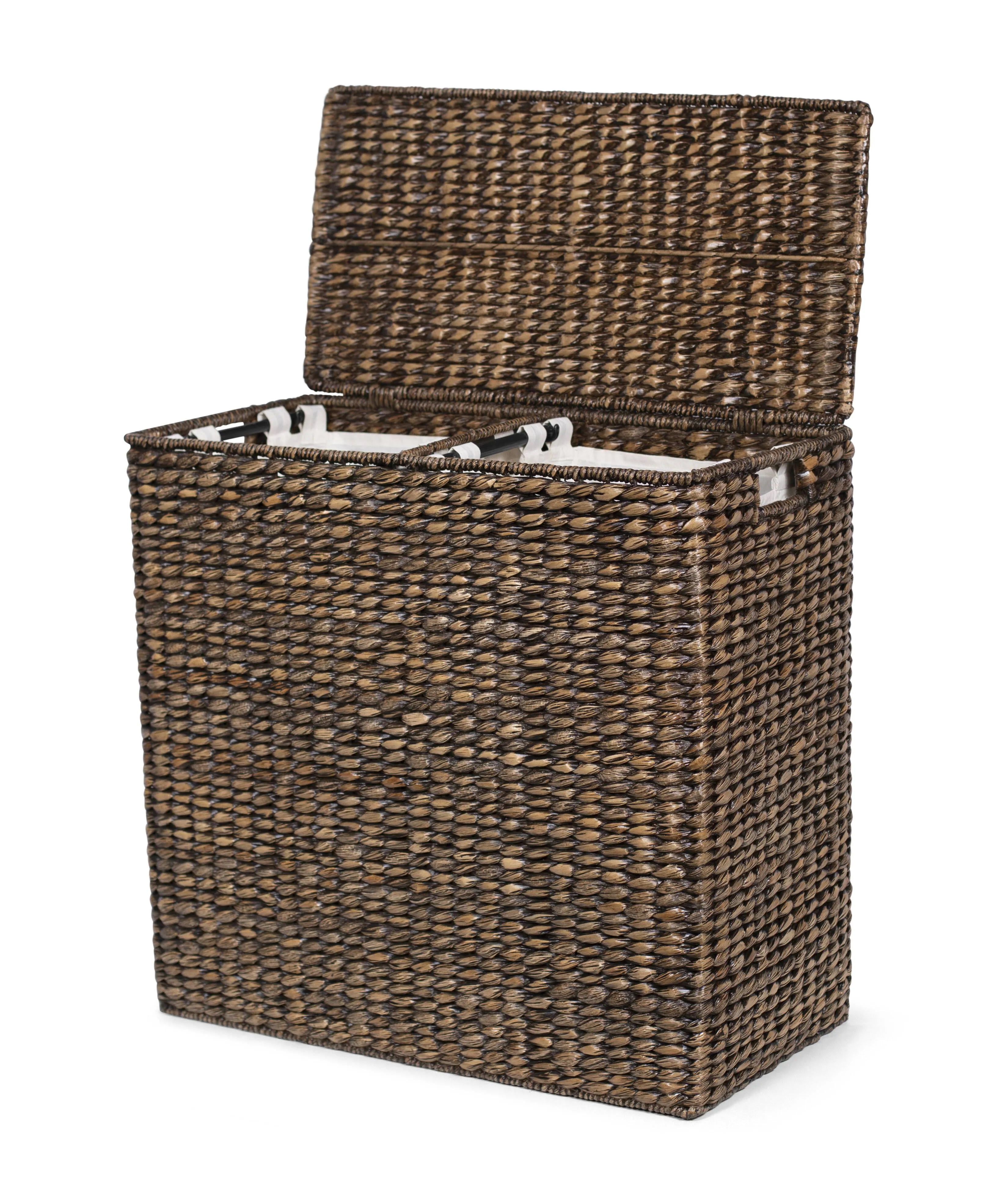 Birdrock Home Oversized Divided Hamper with Liners and Lid