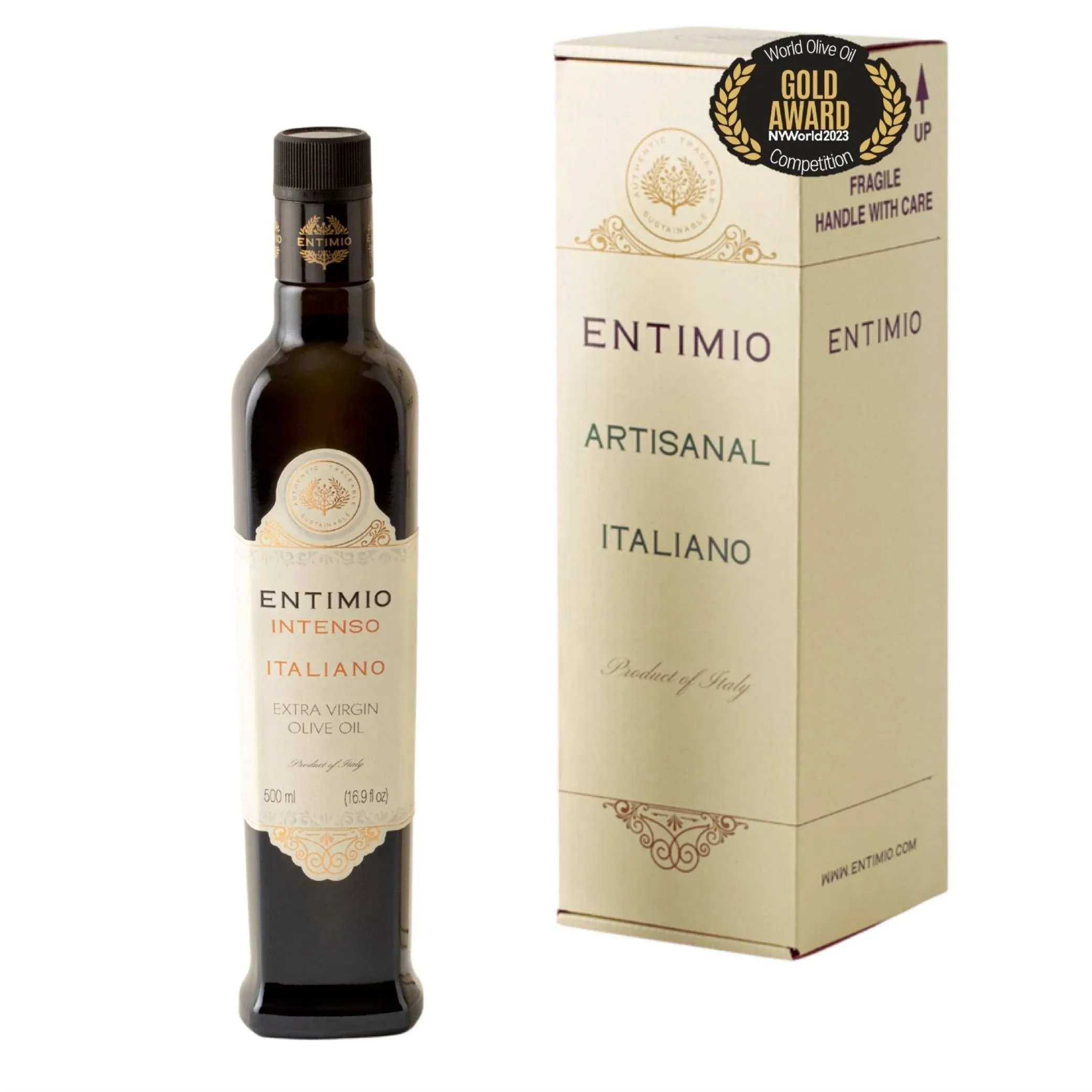 Entimio Intenso | Robust Organic Extra Virgin Olive Oil, 2022 Early Harvest from Tuscany | 16.9 fl oz