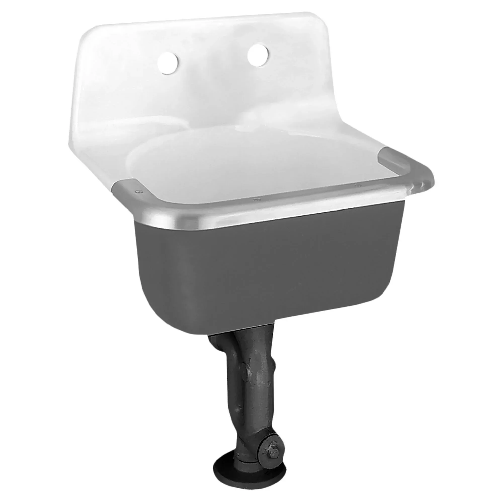 Lakewell Wall-Mounted Cast Iron Service Sink with Faucet Holes