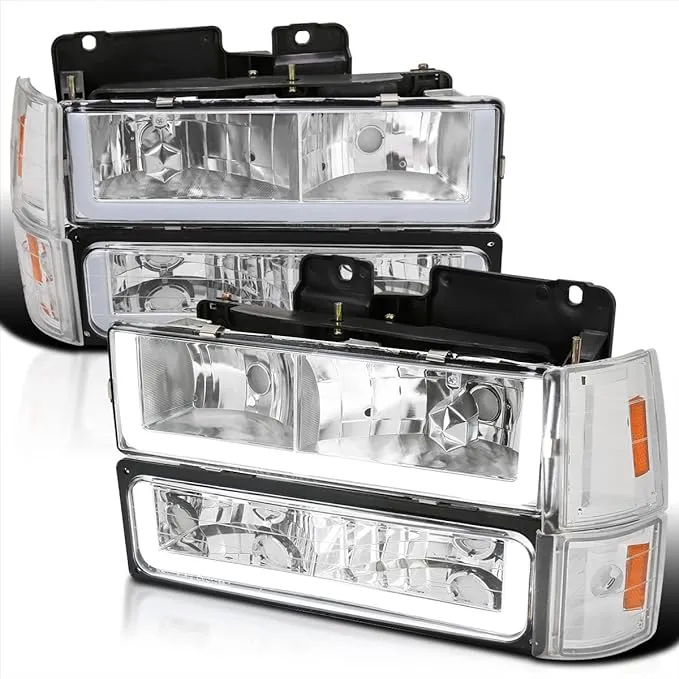 Spec-D® 2LBCLH-GMC94-G3-GO - Chrome LED DRL Bar Headlights with Turn Signal/Corner and Parking Lights