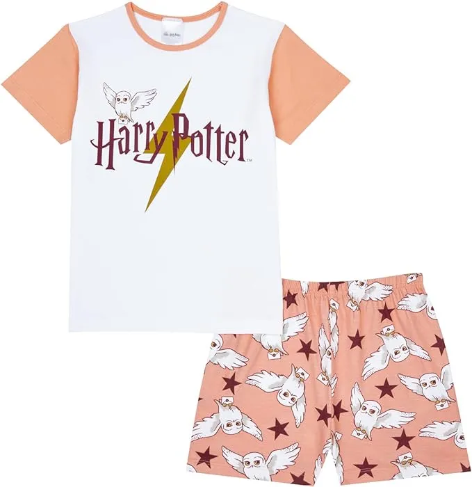 Harry Potter Pyjamas Hogwarts Crest Glitter Print Girls Size 5 - 6