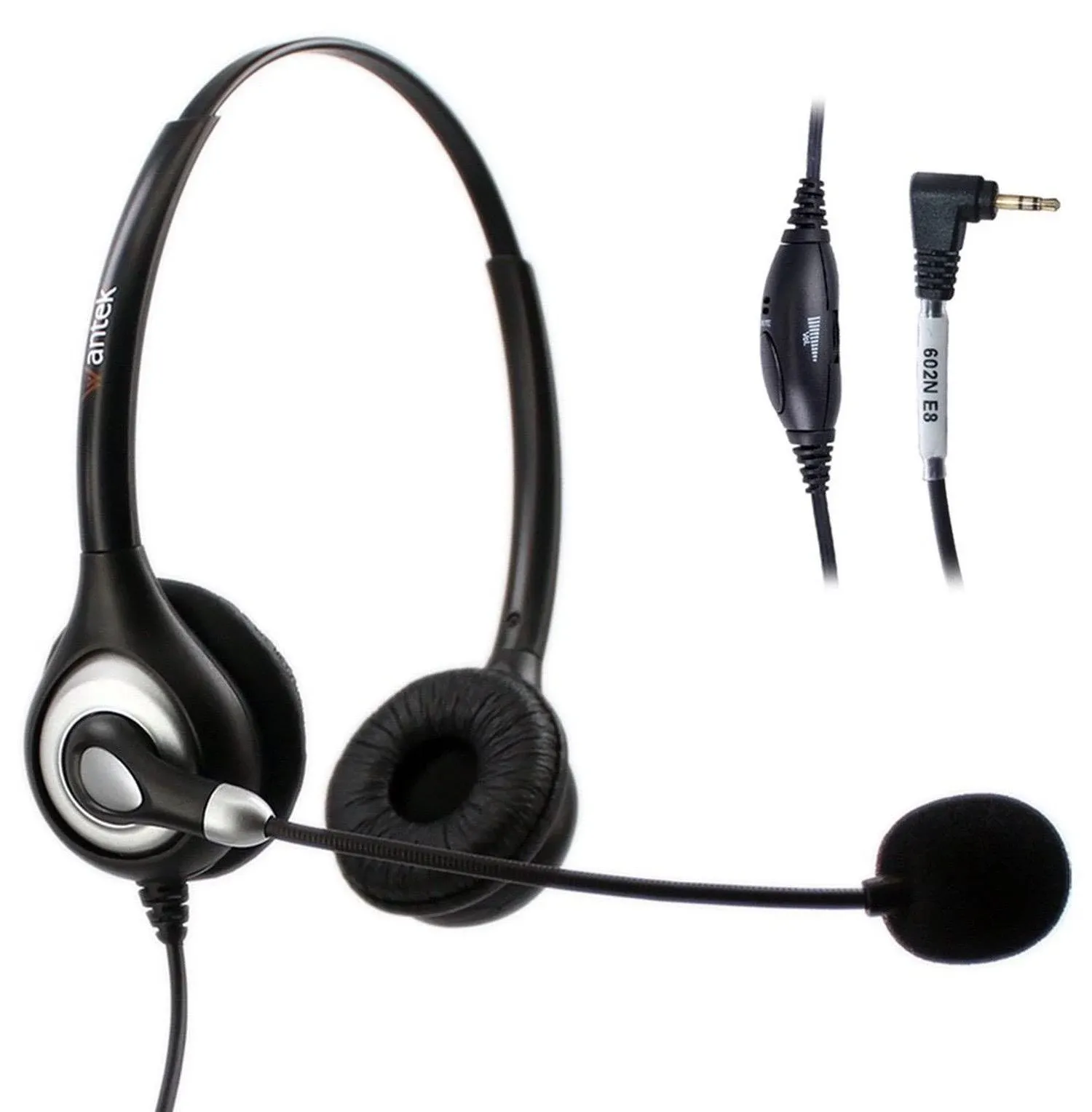 Arama Phone Headset 2.5mm with Noise Canceling Mic & Mute Switch Ultra Comfort ...