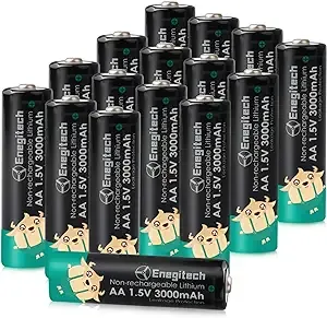 AA Lithium Battery, 3000mAh 1.5V Double A Lithium Battery for Blink Camera, Doorbell, Smart Lock Deadbolt, Security Aralm System Non-Rechargeable 16 Pack