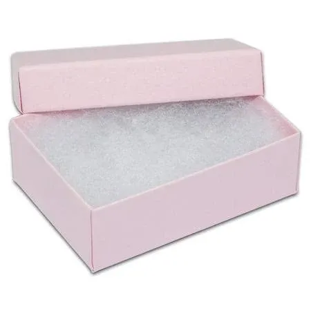 TheDisplayGuys 25-Pack #32 Cotton Filled Cardboard Paper Jewelry Box Gift Case - Pink (3 1/4" x 2 1/4" x 1")