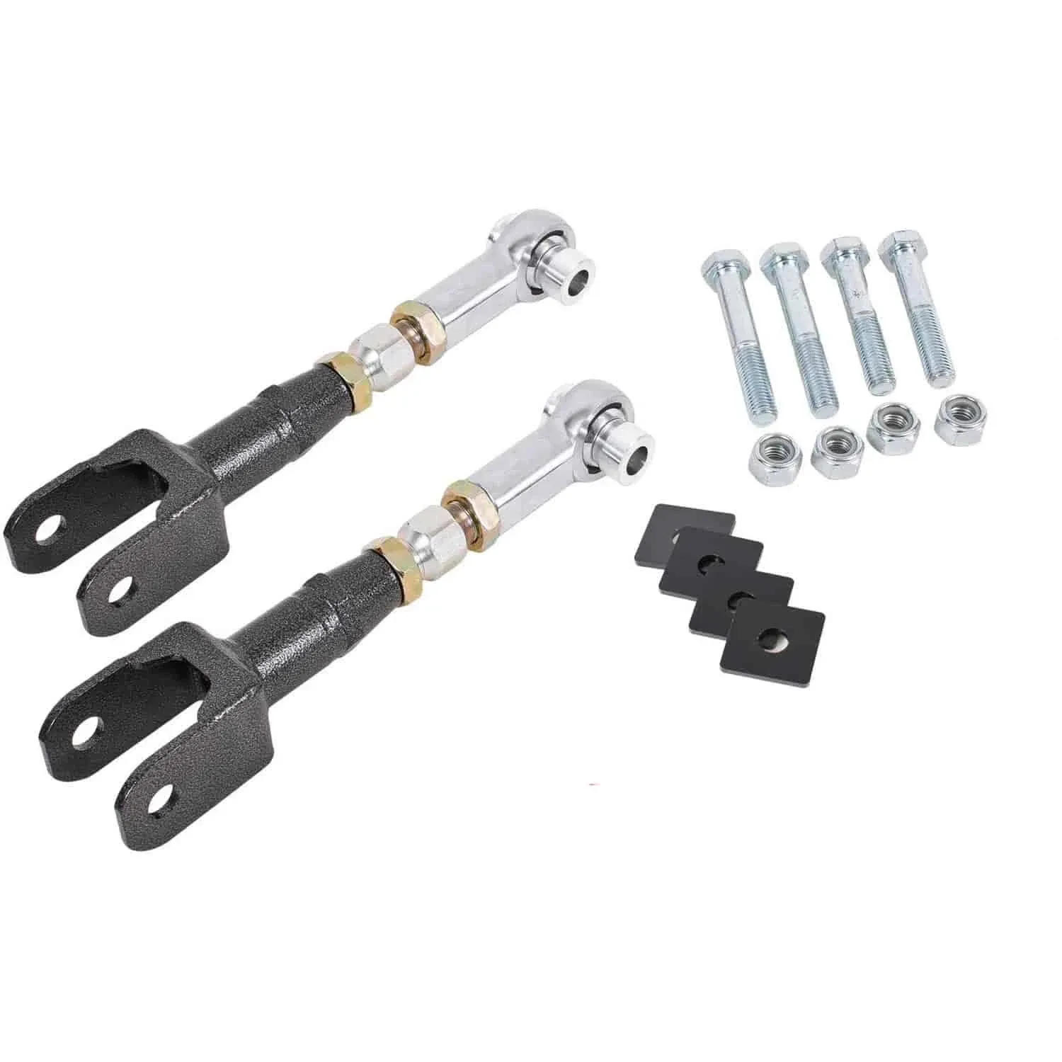 BMR 15-17 S550 Mustang Rear On-Car Adj. Rod Ends Toe Rods - Black Hammertone - TR005H