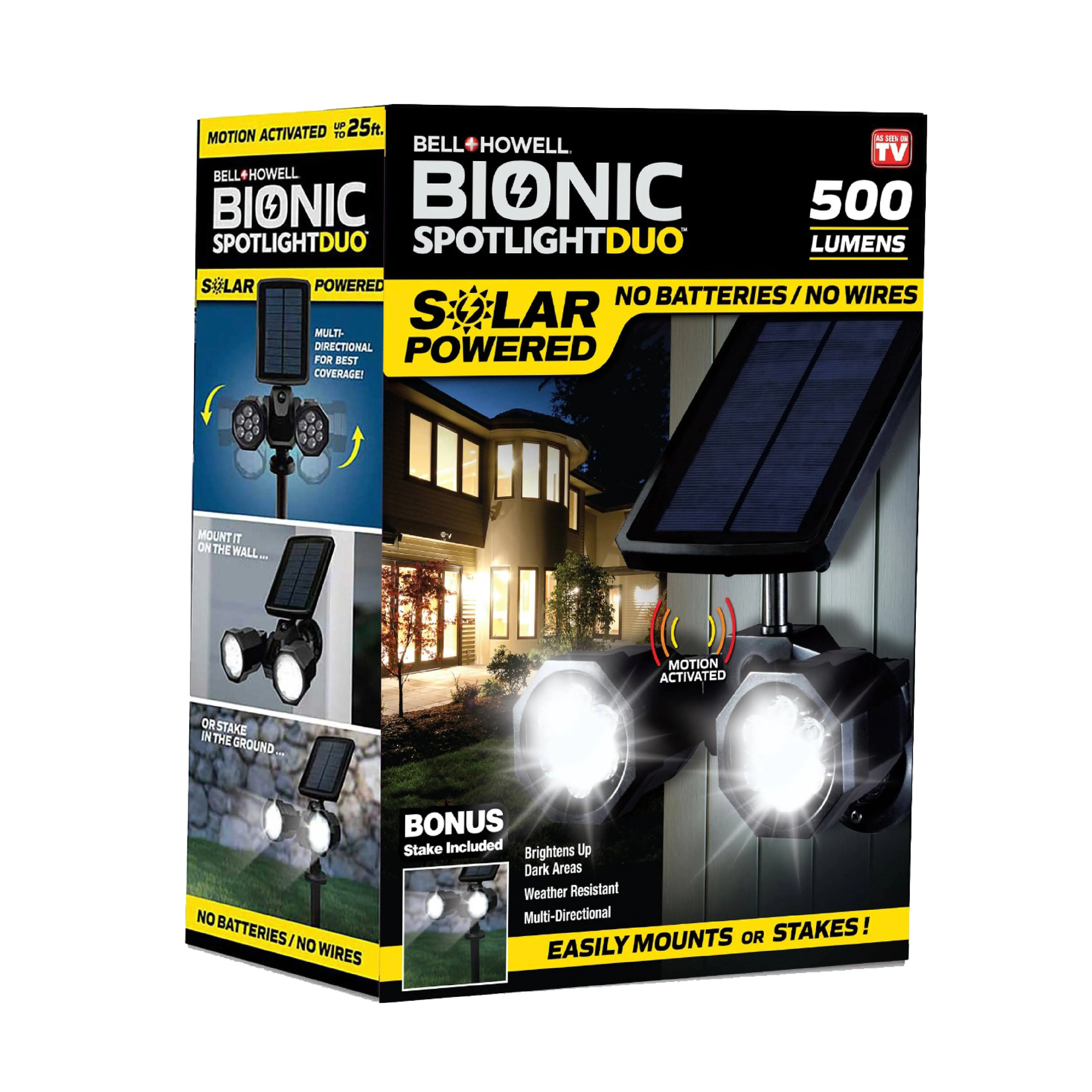 Bell + Howell Bionic Spotlight Duo Outdoor Motion Sensor Solar Powered Light