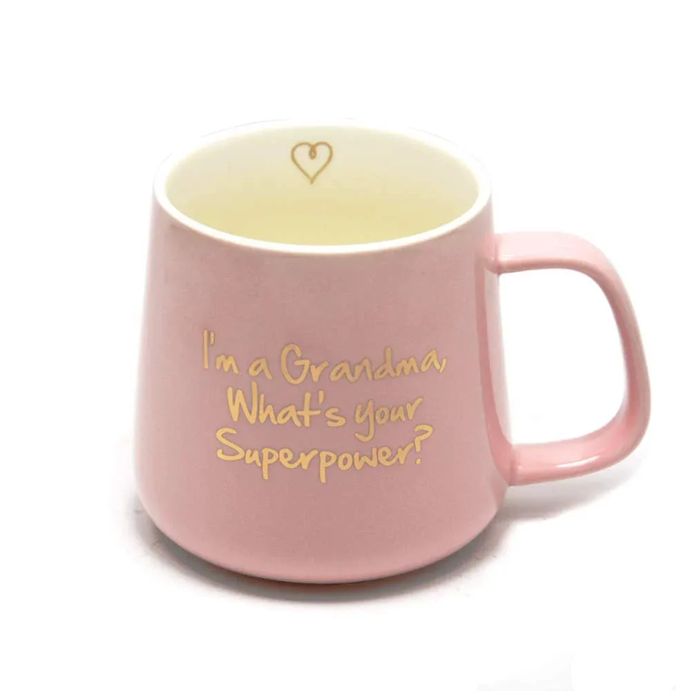 Yalucky Pink Grandma Mug I&#039;m a Grandma What&#039;s Your Superpower Ceramics Grandm...