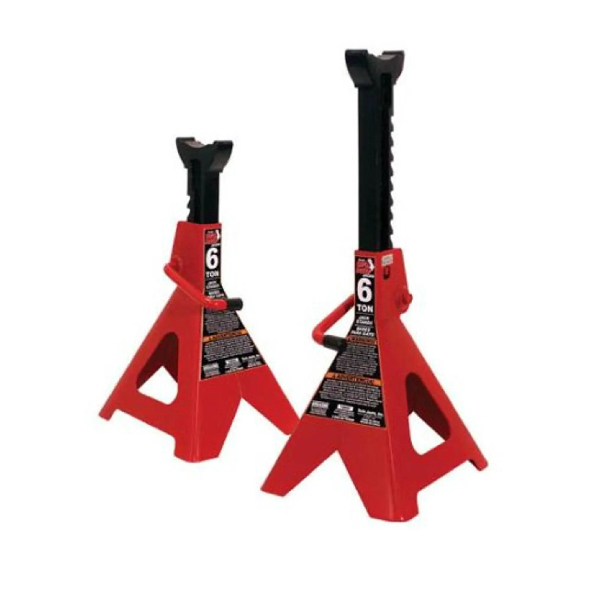 T46202 Torin Steel Jack Stands: 6 Ton (12,000 lb) Capacity, Red, 1 Pair