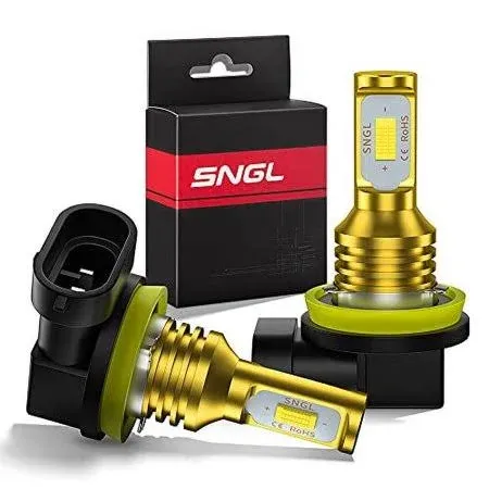 SNGL H11 H8 H16 LED Fog Light Bulb Yellow 3000k H8LL H11LL H16 Type 2 LED Bulbs DRL High Power 3600LM Plug-and-Play (Pack of 2)