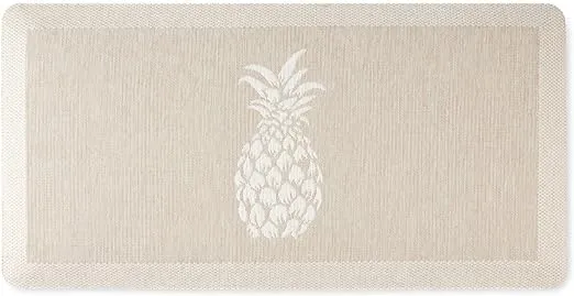 Martha Stewart Aloha Modern Pineapple Anti-Fatigue Air-Infused Kitchen Mat, Beige, 19.6"x39"