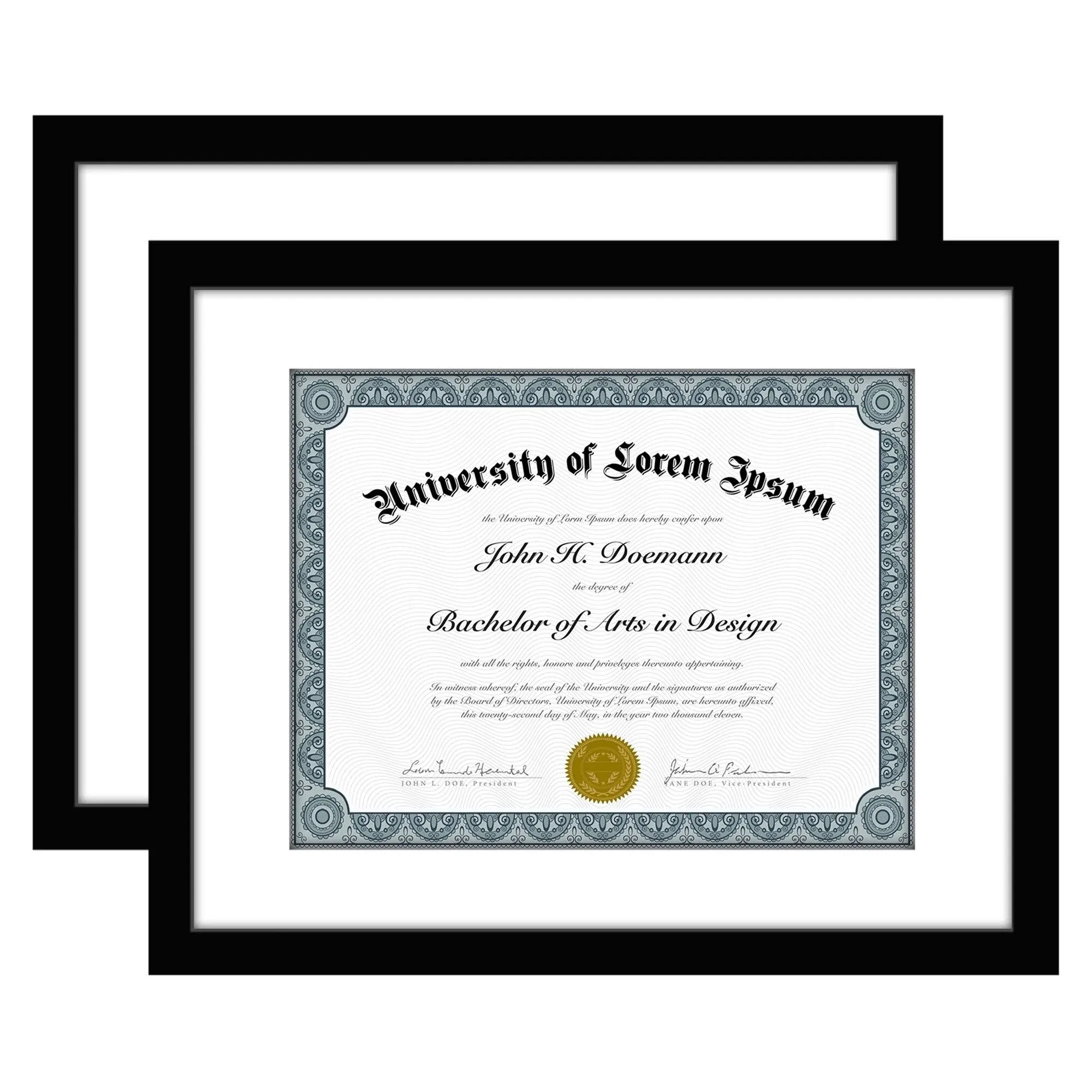 Americanflat Diploma Frame 11x14 with 8.5x11 Mat for Diploma