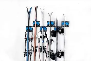 Gravity Grabber - Ultimate Ski + Snowboard Wall Storage Rack | Save Your Rocker, Tips, and Tails | Damage-Free Ski/Snowboard Storage Rack | Fits any Ski or Snowboard | (Cyan, 1)