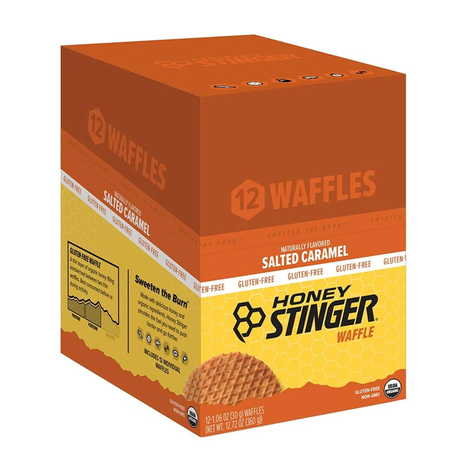 Honey Stinger Gluten Free Organic Waffle - Salted Caramel, Box of 12