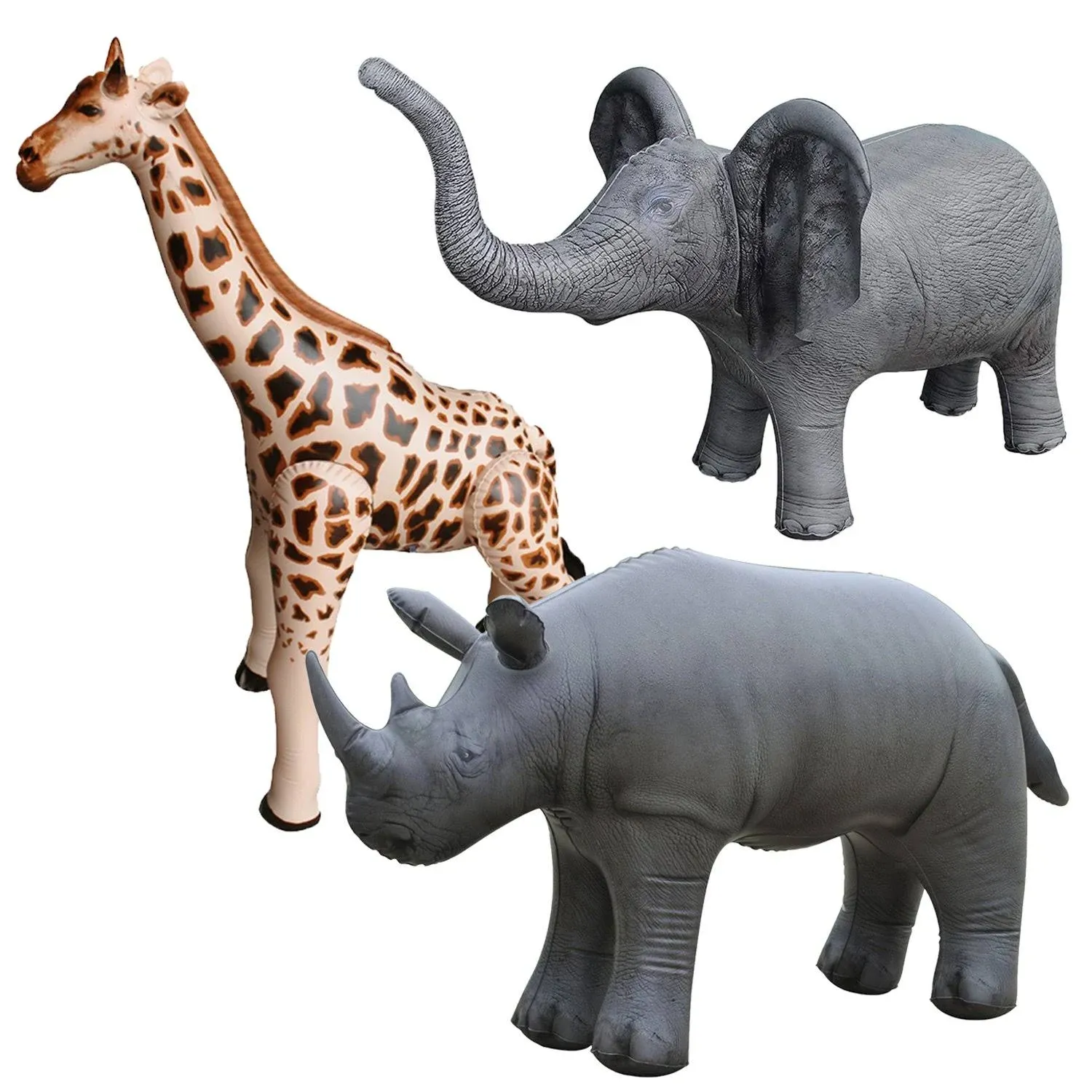 Jet Creations Safari Animal 3 Pack Elephant Giraffe Rhino, Size 36&#034;, Great fo...