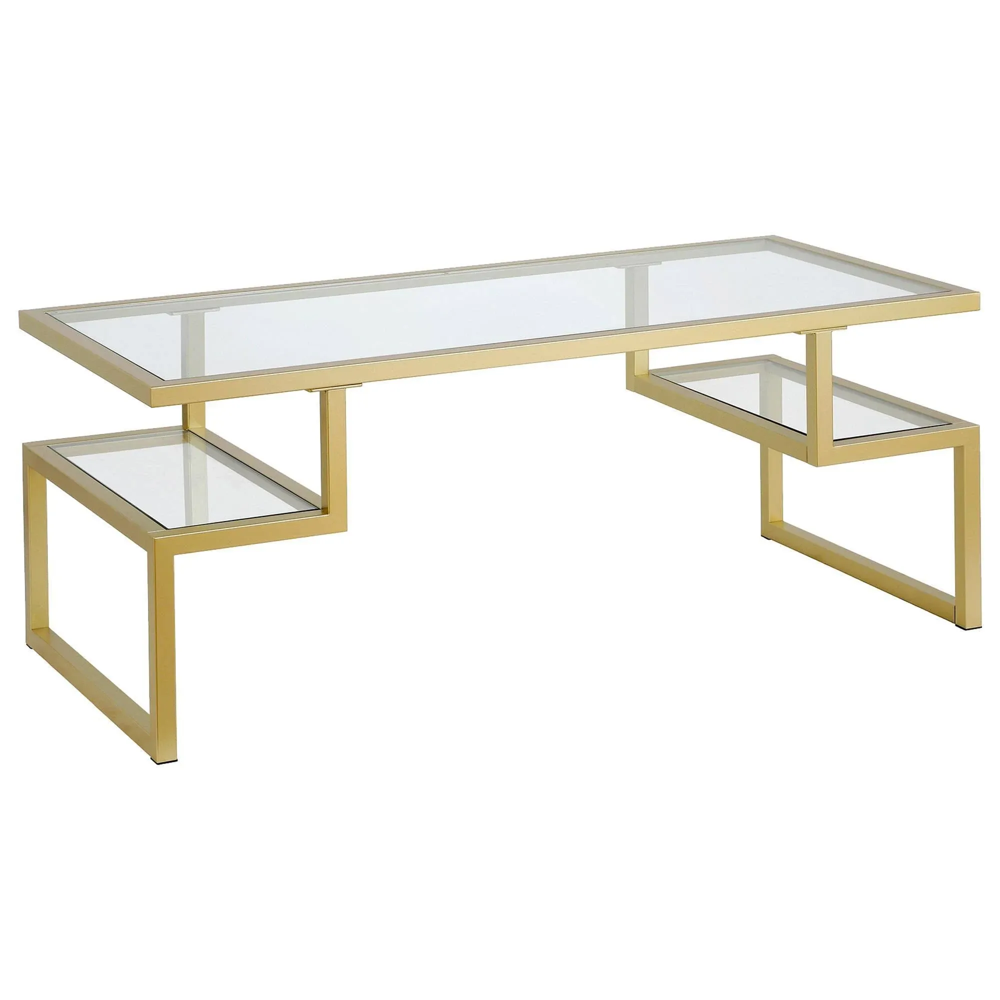 Zander 45'' Wide Rectangular Coffee Table in Brass - Contemporary - Coffee Tables - by BisonOffice | Houzz