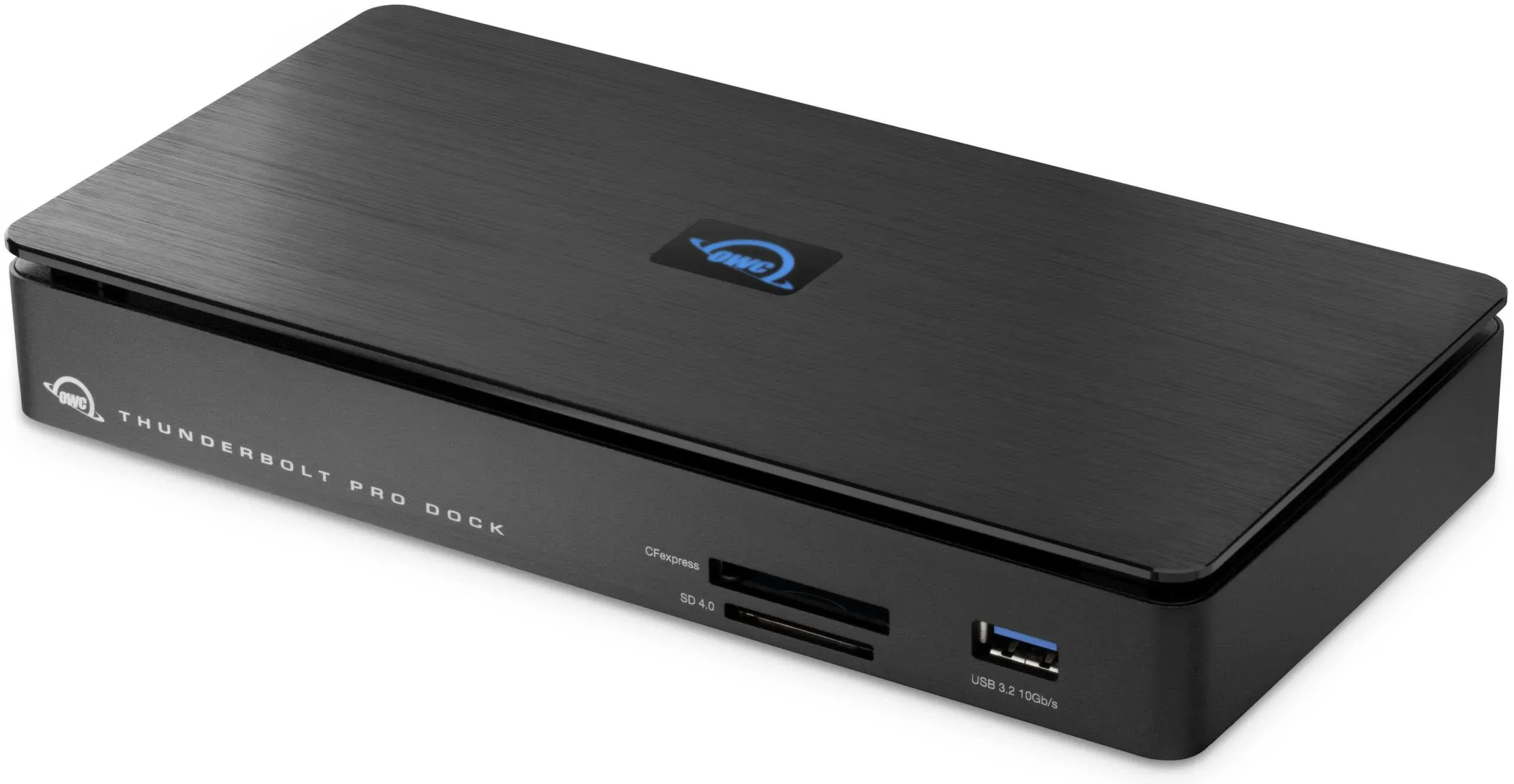 OWC 10-port Thunderbolt Pro Dock, 85W charging, Dual Thunderbolt 40 Gb/s (USB-C), USB-C and (3) USB Type A 10Gb/s, DisplayPort, 10GbE, CFexpress, SD, Single 8K or Dual 6K 60Hz Displays, For Mac and PC