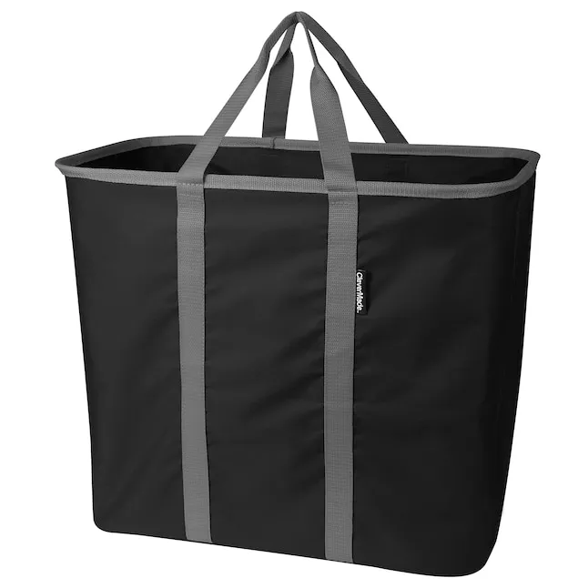 CleverMade 17-Gallon Black Polyester Laundry Basket | 7070-0006-0011