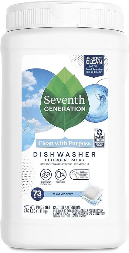 Seventh Generation Dishwasher Detergent Packs Free & Clear