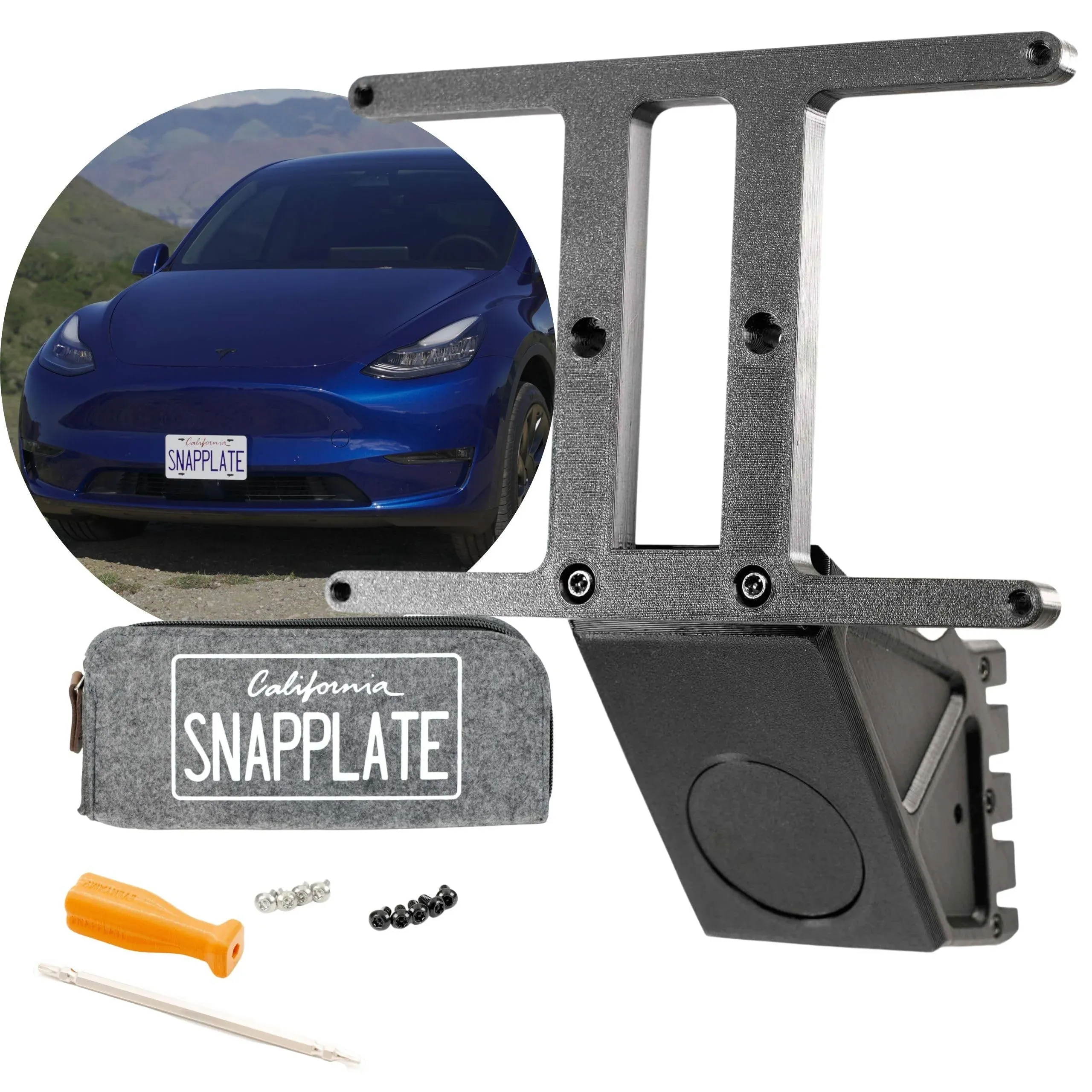 Strength-Optimized SnapPlate Front License Plate Holder for 2020-2024 Tesla Model Y