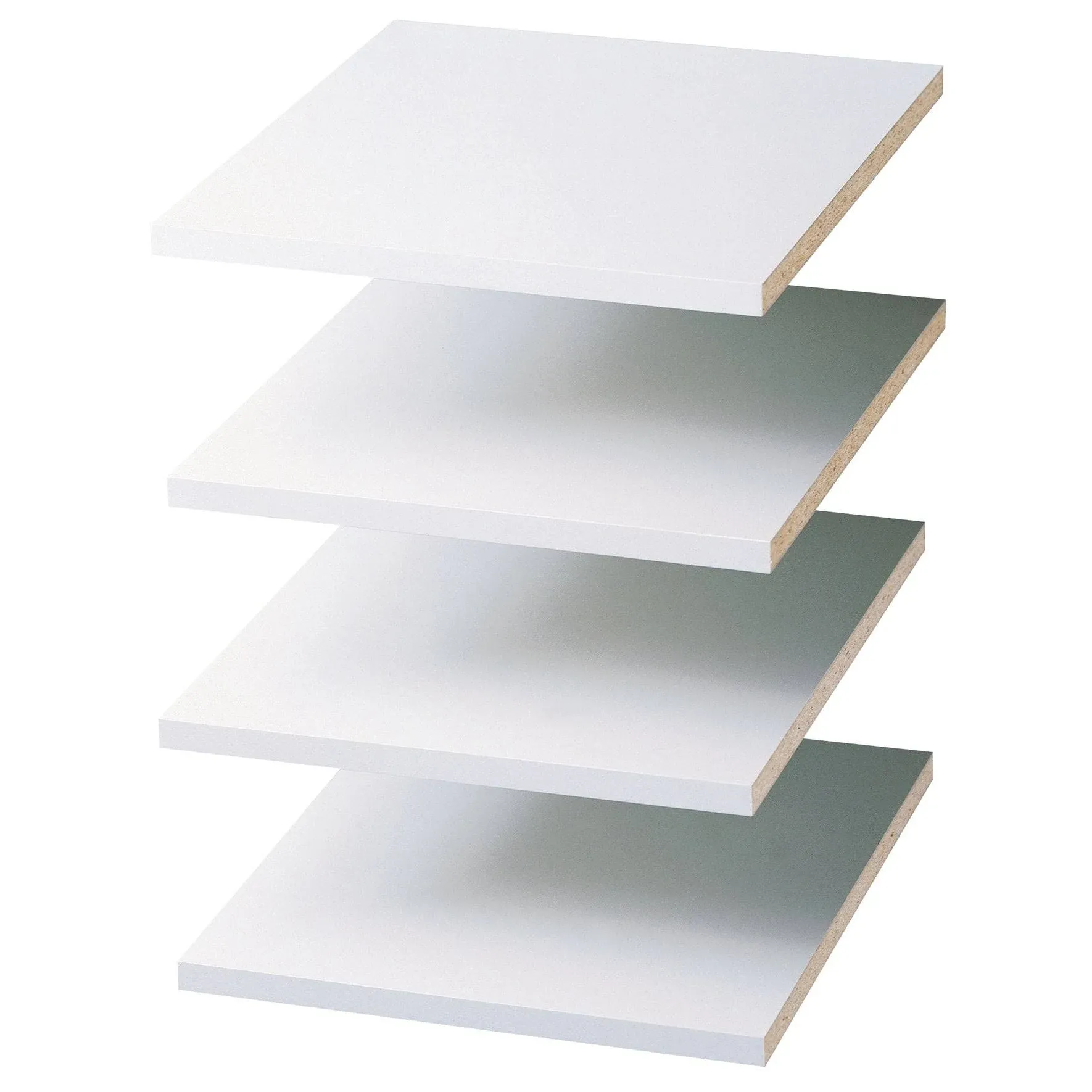 Easy Track 12-in x 14-in D White Solid Shelving Wood Closet Shelf (4 Shelves)