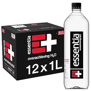 Essentia Bottled Water, 1 Liter, 12-Pack, Ionized Alkaline Water:99.9% Pure, Infused With Electrolytes, 9.5 pH Or Higher With A Clean, Smooth Taste