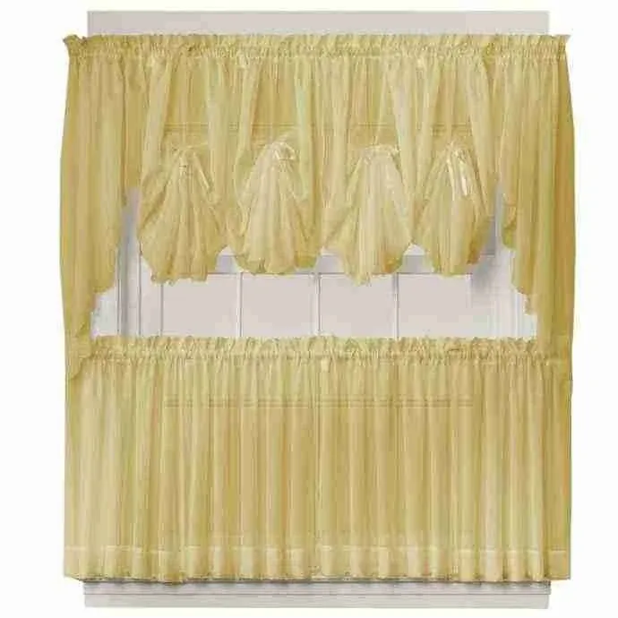 Emelia 14" Sheer Window Valance in Gold