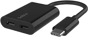 Belkin F7U081BTBLK USB-C Audio + Charge Adapter