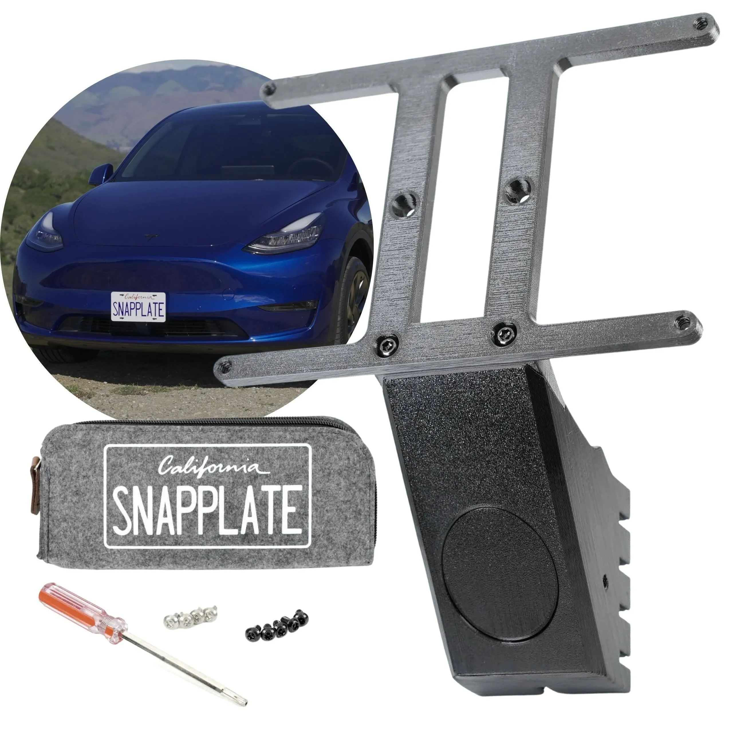 SnapPlate Front License Plate Holder for Tesla Model Y