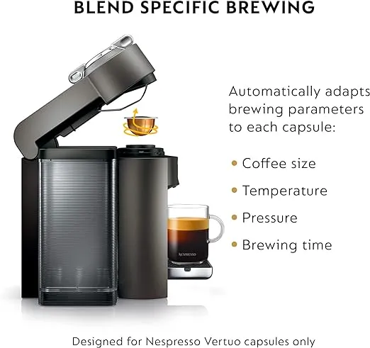 Nespresso Vertuo Coffee and Espresso Machine Black by De'Longhi