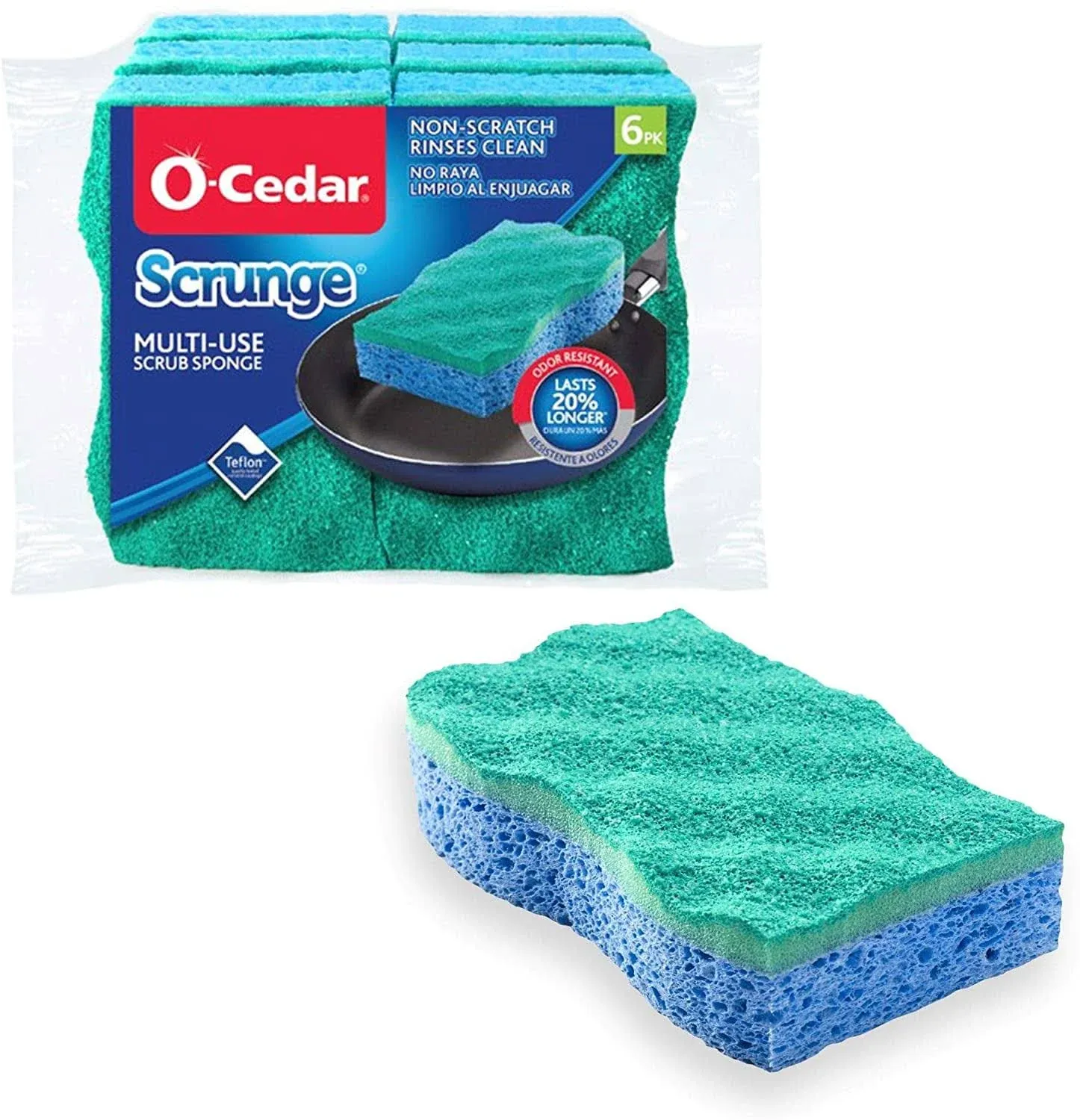 O-Cedar Multi-Use No Scratch Scrunge 8 Scrunge Sponges