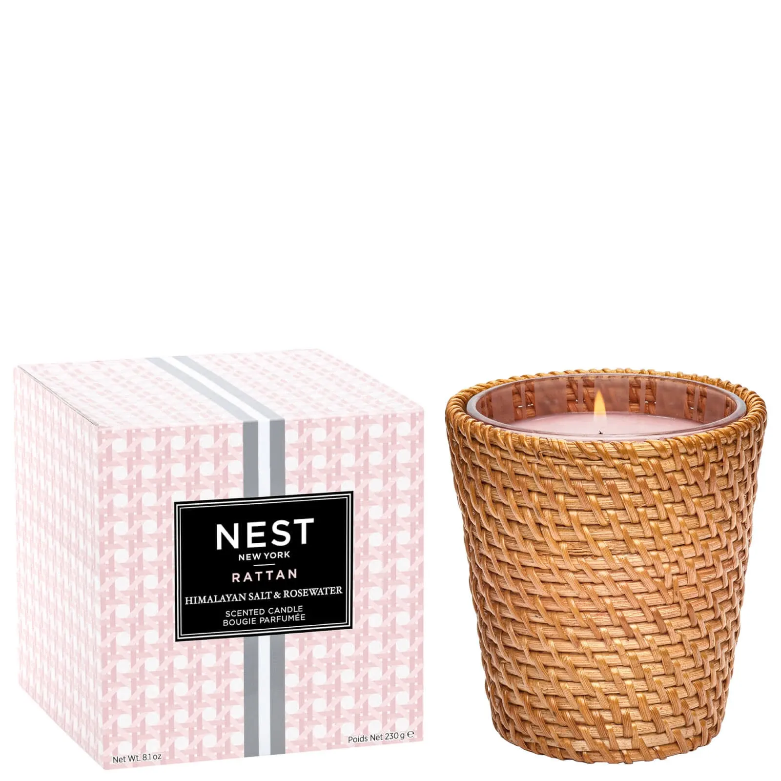 Rattan Himalayan Salt And Rosewater Classic Candle, 8.1 Oz. In Himalayan Salt & Rosewater