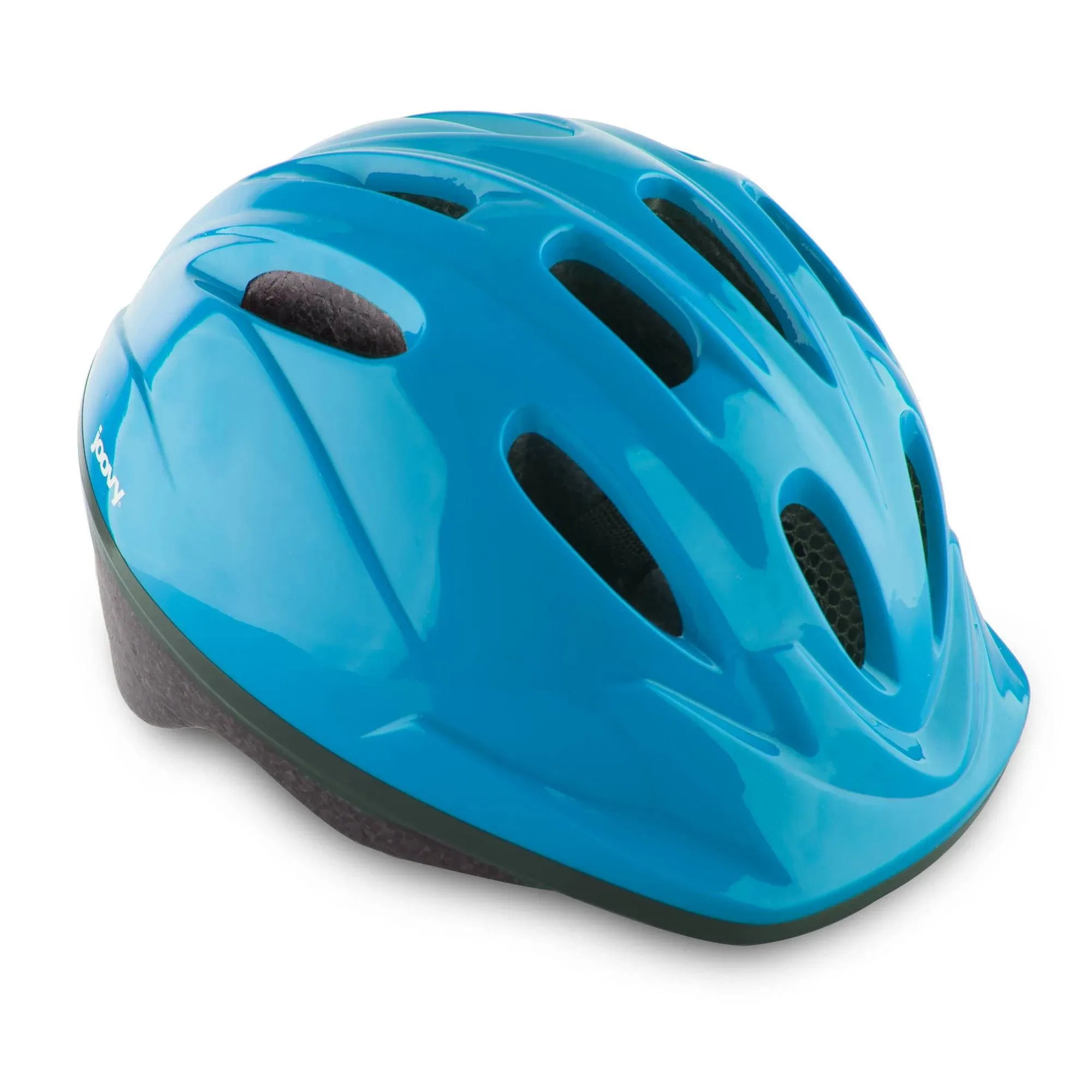 Joovy Noodle Bike Helmet for Toddlers and Kids Aged 1-9 with Adjustable-Fit Sizing Dial, Sun Visor, Pinch Guard on Chin Strap, and 14 Vents to Keep Little Ones Cool (Small, Blue)