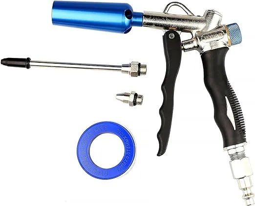 YOTOO 2-Way Air Blow Gun kit with Adjustable Air Flow, Extended Nozzle, High Flow Nozzle and 1/4" NPT Female Quick Plug