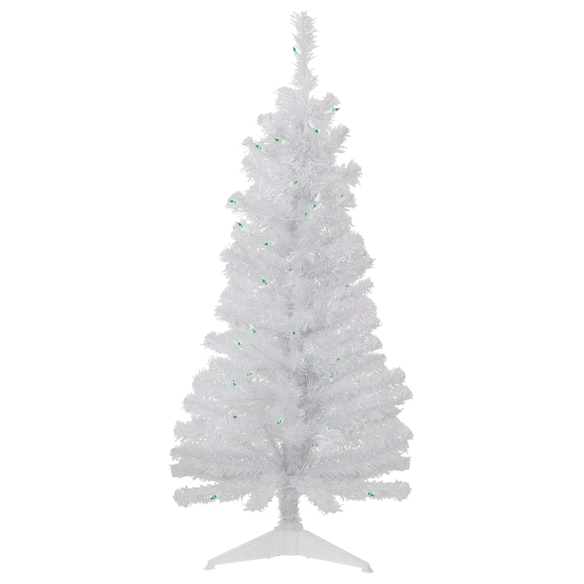 "Northlight 4' Pre-lit Rockport White Pine Artificial Christmas Tree  Green Lights"