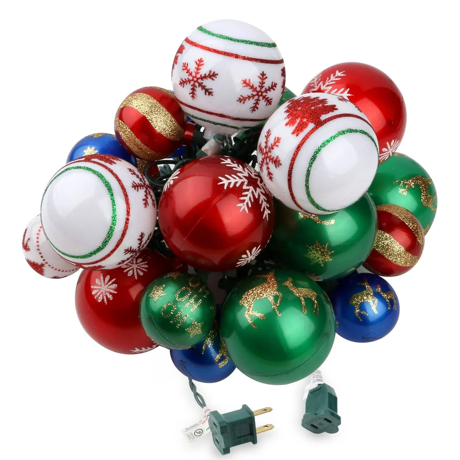 Christmas Ball Ornament Lights,28ft 25 Bulbs Christmas Tree Lights, Indoor Christmas String Lights,Plug in Expandable Wire Lights for Christmas Holiday Party