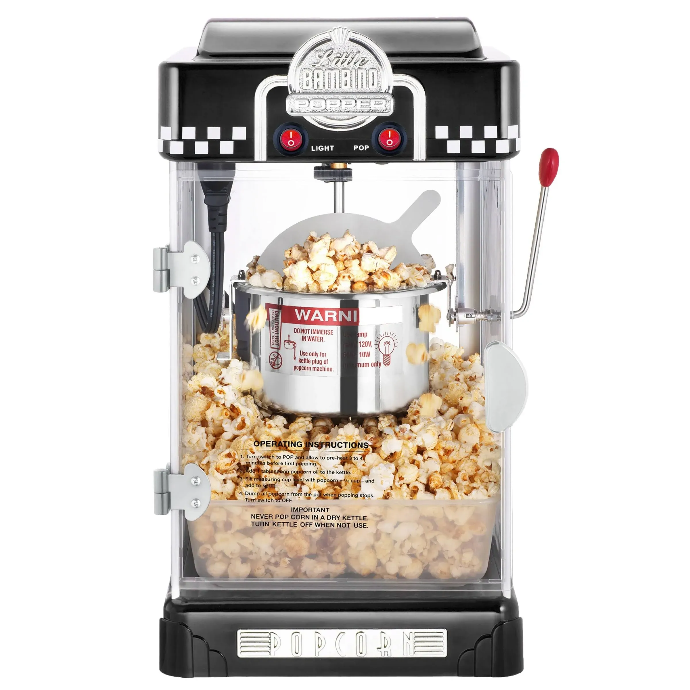 Great Northern Black Little Bambino Table-Top Retro Machine Popcorn