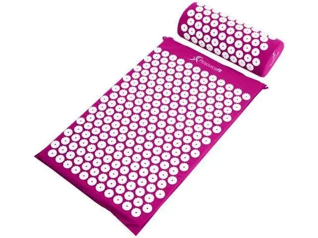 ProsourceFit Acupressure Mat and Pillow Set for Back/Neck Pain Relief and Mus...