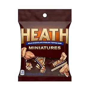 Hershey (1) Bag Heath Miniatures Candy Bars - Milk Chocolate English Toffee Candy Bars - Individually Wrapped - Net Wt. 2.4 oz