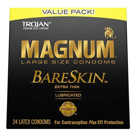 Trojan Magnum Bareskin Large Size Lubricated Latex Condoms - 10ct