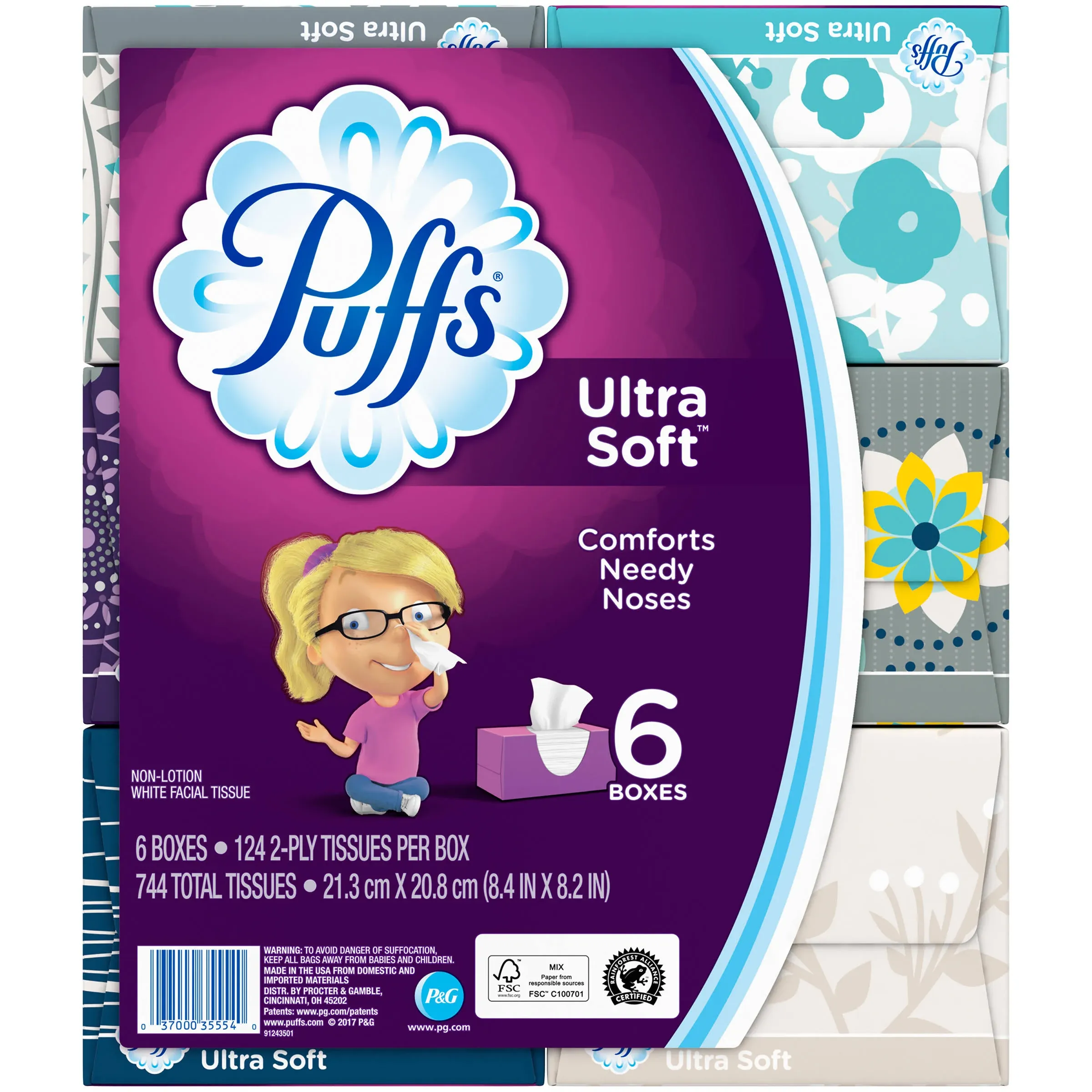 Ultra Soft Non-Lotion Facial Tissues, 4 Mega Cube Boxes (288 Total Tissues)Ultra Soft Non-Lotion Facial Tissues, 4 Mega Cube Boxes…