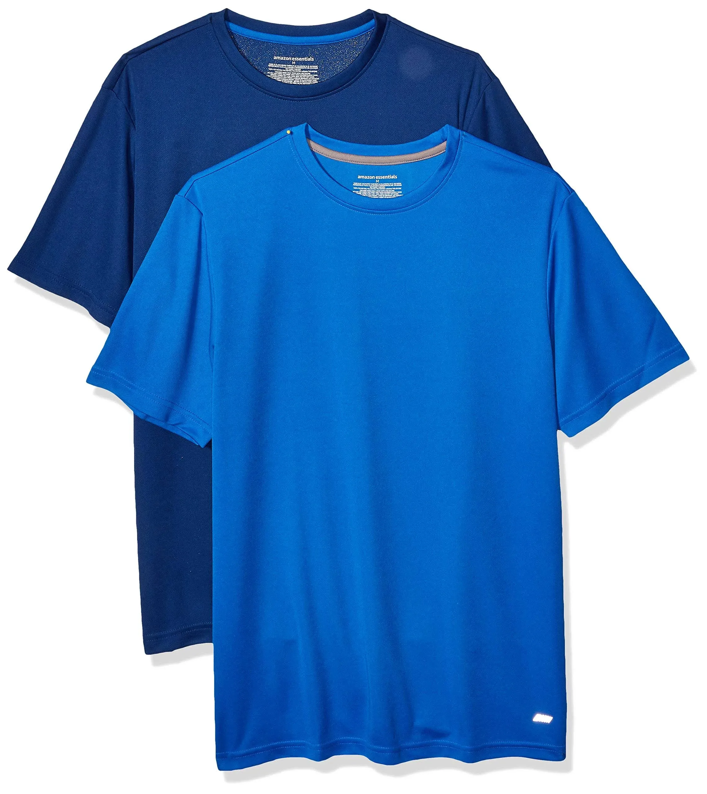 Amazon Essentials T-Shirts for Men, Active Performance Tech, Available in Big & Tall, Pack of 2